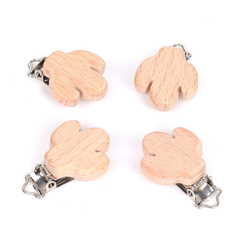 Wooden Animal Pacifier Clip