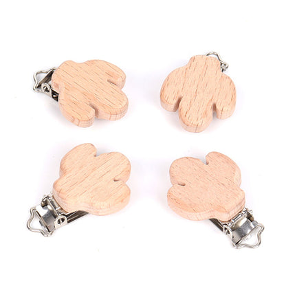 Wooden Animal Pacifier Clip