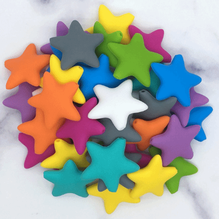 Large Silicone Star Beads