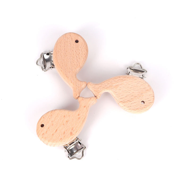 Wooden Animal Pacifier Clip