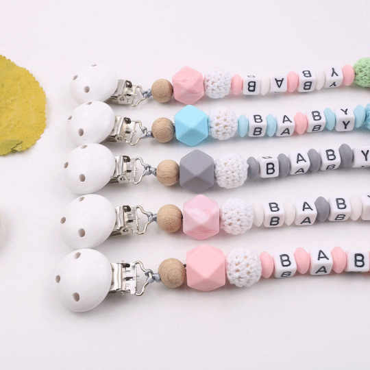 Personalized Name - Star Pacifier Chain Clip