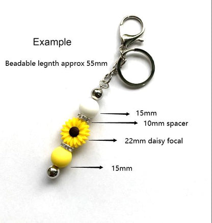 5Pcs/Lot Beadable Keychain Bar
