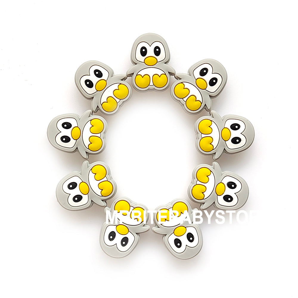 Penguin Silicone Beads 23*27mm